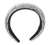 PACKOVE 1 Pièce Bandeau Strass Éponge Accessoires Pour Les Femmes Paré De Bijoux Mariage Bandeau De Festival Bandeaux Embellis Pour Femmes Scintillant Perlé Brillant Silver Soie De Lait