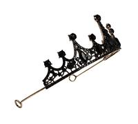 PACKOVE 1 Pièce Couronne des accessoires de cheveux rétro adultes mariée gothique coiffure de mariage fille Bandeau noir Décor de cheveux noirs de mariage cadavre pour les mariages alliage