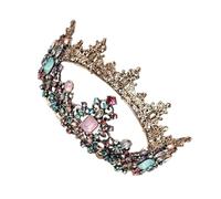 PACKOVE 1 Pièce Couronne Vintage avec Colorés Diadème Éblouissant pour Mariage Fêtes et Événements Spéciaux