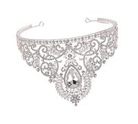 PACKOVE 1 Pièce couronne vintage bal de couronne baroque Couronnes pour les femmes faire la fête dame Tiare Tiara de mariage couronne de cheveux vintage Silver