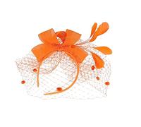 PACKOVE 1 Pièce Fleur de tête de maille Mariage accessoires de cheveux bandeau des années 1920 pâle épingle à cheveux en bande de cheveux en Engrener Orange
