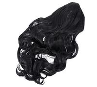 PACKOVE 1 Pièce Perruque Longue Bouclée Femme Fibres Synthétiques Perruque Ondulée pour Fête Cosplay et Spectacles Accessoire Élégant Noir