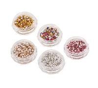 PACKOVE 10 Boîtes Boîtes de Décorations Ongles Irrégulières Colorées Flatback Petits Cailloux Éclatés pour Manucure Accessoires DIY pour Ongles Acryliques Or Rose