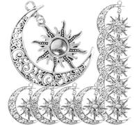 PACKOVE 10 Breloques Pendentifs en Alliage Lune et Soleil, Charme Unique Style Planète, Petite Taille Légère, pour Fabrication de Bijoux, Bracelets, Colliers et Ornements Suspendus