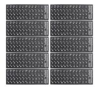 PACKOVE 10 Pièces Autocollants Clavier Russe en PVC Blanc Pratiques pour Clavier USB Fin, Conversion Facile des Touches, Adaptés la Maison L'école