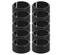 PACKOVE 10 Pièces Bague D'amortissement en Plastique Noir de Micro et Pupitre, Structure Fendue Résistante, Remplacement Facile
