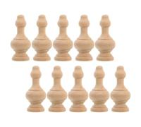 PACKOVE 10 Pièces Balustres en Bois Massif Non Peint pour Petites Structures de Pont, Accessoires de Colonnes Romaines Classiques, Installation Facile pour Balcons et Bureaux