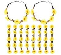 PACKOVE 10 Pièces Bandeau De Fleurs Artificielles Marguerite Être Célibataire Guirlande -tête Tournesol Pour Femme Fille Couronne Mariages En Tissu Yellow
