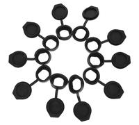 PACKOVE 10 Pièces Caches de Serrure de Porte Cache-serrure de Porte en Caoutchouc Noir pour Verrou à Came 19mm Anti-poussière et Étanche de Maison et Bureau