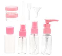 PACKOVE 10 Pièces Kit de Voyage Flacons Rechargeables pour Shampoing Lotion Contenant Produits Toilette Portable Lot de Flacons Voyage Rose Nude Contenant pour Produits de Toilette