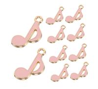 PACKOVE 10 pièces Pendentifs Note de Musique Émaillés Rose pour Fabrication de Bracelets et Boucles Oreilles DIY Charms Pendants Dangle Accessoires Fille