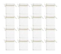 PACKOVE 100 Pièces à Bijoux De Corde à Tirer En Gros Étiqueter Bibelot Avec En Filet Petit Dessiner Engrener Tissu Bonbons Pour De Fête Organza Beige