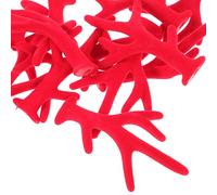 PACKOVE 100 Pièces bandeau en bois de cerf Embellissement fait à la main dirigé peluche accessoires Cosplay fausses bois fabriquer des bois de renne Ramure mini bois Tissu de flocage rouge