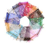 PACKOVE 100 Pièces En Filet Bonbon Fenêtre Épouser Faveur Confettis Faire La Fête Assorti Réutilisable Couleur Pochette à Bijoux De Fête Engrener