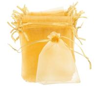 PACKOVE 100 Pièces ensemble de toi réutilisable en organza pratiques Mariage pochette rangement atsem de cordon petits de faveur de fête en tissu Doré