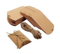 PACKOVE 100pièces Coffret Cadeau Papier Kraft Boîte Pour Biscuits Bonbons Boîtes Vintage Oreiller Papier