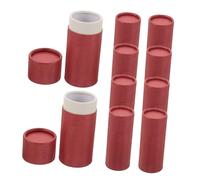 PACKOVE 10pièces Boîte Cylindrique Papier Pour Échantillons Huiles Essentielles De Tubes De Rangement Rouge Pour Thé Et Aliments Secs