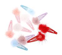PACKOVE 10pièces Lot De Pinces à Cheveux à Pompons Moelleuses Hiver Pour Tout-petits Barrette Duveteuse Artisanale Couleurs Assorties Accessoire Cheveux Fille Pour Coiffures Quotidiennes