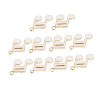 PACKOVE 10pièces Pendentif Musical Émail Soi-même Connecteur Pour Bijoux Forme De Note De Musique Pendentif Instrument Pour Bracelet Ou Clé Blanc