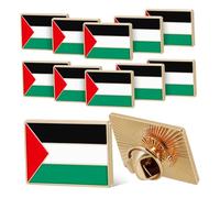 PACKOVE 12 Épingles Drapeau Palestinien en Alliage Carré Robuste Design Élégant pour Cravates et Paquet à Dos, Présent pour Anniversaires et Commémorations