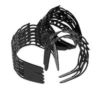 PACKOVE 12 Pièces Bandeaux Plastique Large Noir à Motif Floral Creux Accessoires Vintage Élégants Bandeaux Large avec Dents pour Usage Fêtes et Mariages
