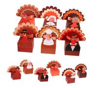 PACKOVE 12 Pièces Boîtes Thanksgiving Papier Contenants à Bonbons Multicolores pour Fêtes Automne et Réunions Familiales