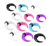 PACKOVE 12 Pièces Kit de Anneaux Septum Pincher Acrylique U Forme Boucles Oreille et Nez Colorées pour Hommes et Femmes Accessoires Percing