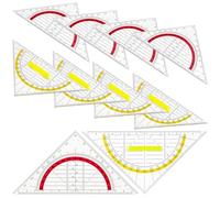 PACKOVE 12 Pièces Rapporteur Triangulaire, Règle à Angle Droit en Plastique, Outil Pédagogique de Géométrie pour Dessin et Mathématiques, pour Étudiants et Ingénieurs