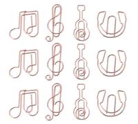 PACKOVE 12 Trombones en Métal Forme Notes de Musique Or, Clips Créatifs pour Organiser Documents et Fixer Papiers, Accessoires Originaux pour Bureau et École Style Plusieurs styles