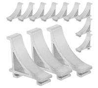 PACKOVE 12pcs Clips pour Étagère de Réfrigérateur en Aluminium Argenté Grand Crochet, Support Solide et Structure Simple pour Congélateurs et Glacières