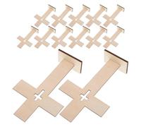 PACKOVE 14 Pièces Croix en Bois Beige Bords Lisses sans Éclats, Décoration Élégante Ajourée pour Baptême, Communion et Décoration Intérieure Quotidienne