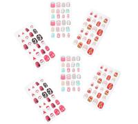 PACKOVE 144 Faux Ongles de Noël pour Garçon et Filles Autocollants Décoratifs Amovibles Colle 144 Pièces Festive pour Nail Art Accessoires DIY pour Fêtes de Noël