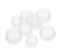 PACKOVE 150 Bouchons de Bouteille en Plastique Blanc Hermétiques pour Bocaux, Couvercles Transparents à Vis, Pack de 150, pour Conserver Aliments Frais