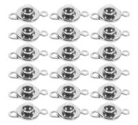 PACKOVE 18 Pcs Fermoir Rotatif à Pression en Acier Inoxydable, Fermoir à Bouton-pression Rond Argenté, Fixation Sécurisée pour Bijoux et Colliers, Création Bijoux, DIY Costume