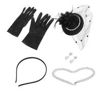 PACKOVE 1ensemble Fascinators Avec Chapeau De Thé Collier Et Boucles Oreilles Accessoires Rétro Pour Et
