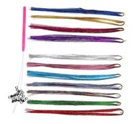 PACKOVE 1ensemble Tresses à Paillettes Pour Cheveux Extensions Colorées Brillantes Avec Outils Kit De Tinsel Éblouissant Pour Fêtes Et Événements
