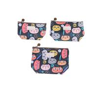 PACKOVE 1ensemble Trousse De Maquillage Imprimée Chat Sac De Voyage Zippé Pochette Cosmétique Portable pour Accessoires De Beauté