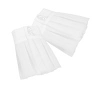 PACKOVE 1paire Manchettes De Poignet Dentelle Faux Manches Amovibles Élégants Tulle Blanc Accessoire De Mode Pour Robes Et Tenues Spéciales
