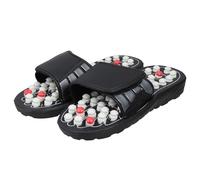 PACKOVE 1paire Pantoufles De Massage Confortables Avec Thérapie Par Acupression Semelle Caoutchouc Souple Réglables Antidérapantes Pour La