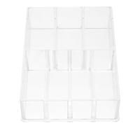 PACKOVE 1pièce Boîte de Rangement Acrylique Transparent pour Cosmétiques Compartiments Organiseur Multifonctionnel avec Clapets Amovibles pour Maquillage et Bijoux Usage Professionnel