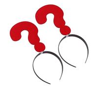PACKOVE 2 Bandeau Point D'interrogation Sujet Filles Enfants Bandeau De Nouveauté Soutenir Accessoires De Cheveux Bandeaux De Nouveauté Question Chiffon Rouge