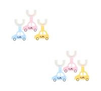 PACKOVE 2 Ensembles Brosse À Dents Pour Bébé Brosse À Dents Souple Pour Enfants Brosse À Dents Sensorielle Rose En Silice 3 pièces * 2