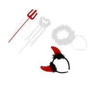 PACKOVE 2 ensembles Set de Bandeaux Plumes Dange et Diable pour Garçon Fille Accessoires Cosplay Doux et Confortables Décoration Performance Garçon Fille Bâtons de Jeu Flexibles