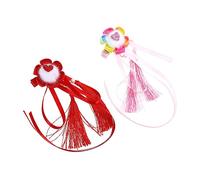 PACKOVE 2 Paires Love Flower Hairpin épingle à cheveux gland décoratif en forme de agrafe floral pince à cheveux pompon chinois épingle à cheveux pompon chinois coup de fleur en tissu