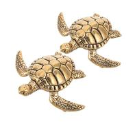 PACKOVE 2 Pièces Accessoire de Bain d'oiseaux en Laiton Or de Tortue, Décoration de Jardin Vintage pour Bol de Jardin et Bassin Extérieur, Attire Les Oiseaux