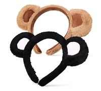 PACKOVE 2 Pièces bandeau ours oreilles oreille d'ours coiffe d'oreille deguisement enfant bandes de cheveux d'animaux couvre-chef de costume drôle bandeau animal adulte Peluche