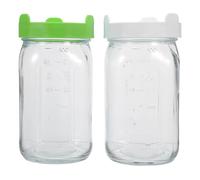 PACKOVE 2 Pièces Bocal de Germination avec Couvercle à Drainage pour Graines en Verre et Manchon D'ombrage, Optimise L'humidité Lumière Germination sur Plan de Travail