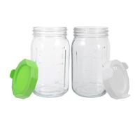 PACKOVE 2 Pièces Bocal de Germination Germination Contrôlée en Verre pour Graines avec Couvercle Drainant et Manchon D'ombrage des Graines Cuisine