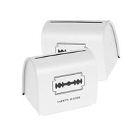 PACKOVE 2 pièces Boîte de Rangement pour Lames de Rasoir de Contenants Pratiques et Compactes pour Salons de Coiffure et Usage Personnel