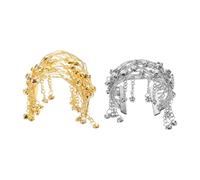PACKOVE 2 Pièces Bracelets de Danseuse Orientale Métal Léger avec Cloches Bijoux de Danse Du Ventre pour Femme Accessoires Ethniques Confortables et Ajustés pour Performance et Festival